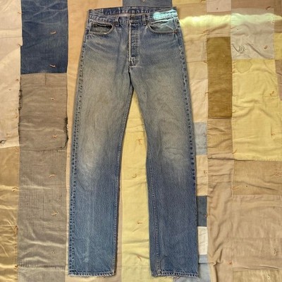 Vtg 80s Levi's 501 USA Made Faded Whiskered Jeans 32 0117 Straight Leg Button