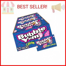 BUBBLE YUM Cotton Candy Flavored Chewy, Bubble Gum Packs, 2.82 oz 12 Count
