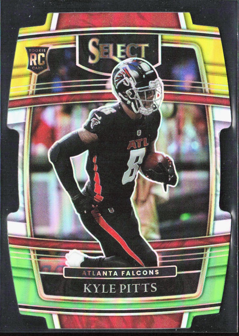 2021 Panini Select Kyle Pitts Green Yellow Prizm Die Cut Concourse Rookie #46