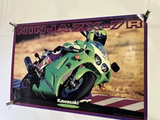 HTF 1996 Kawasaki Ninja ZX7R Dealership Poster Rare 38"X25" SEE PICS S1