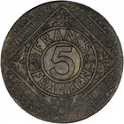 Belgium (Ghent, WWI German Occupation) 1917 5 Franken TONED EF+ — photo 2