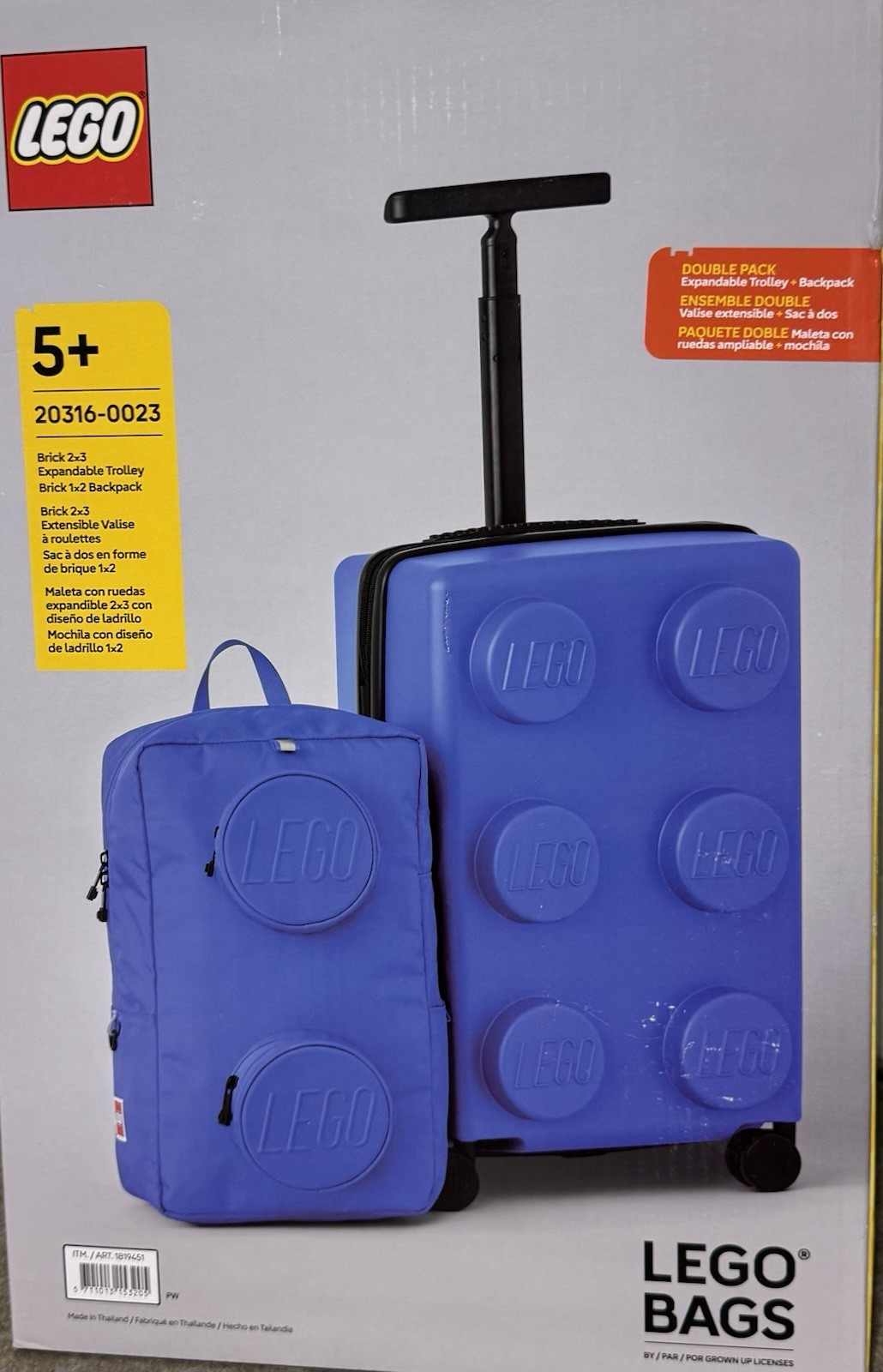 Set Expandable Trolley & Backpack Travel Bag - Blue