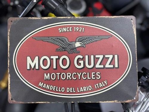 Moto Guzzi Motorcycles Vintage Italian Metal Sign Print Wall Decor 8 x 12 in