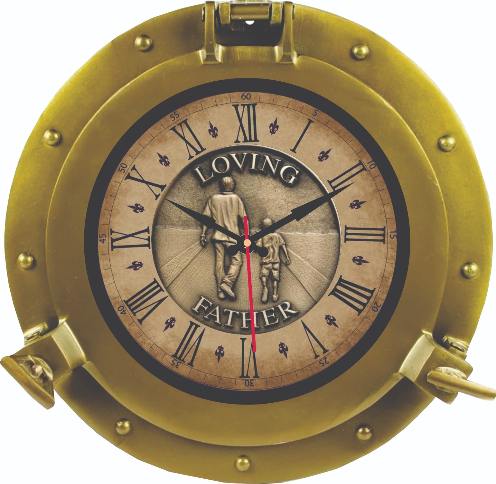 Vintage Porthole Wall Clock with Personalized dial photo and
