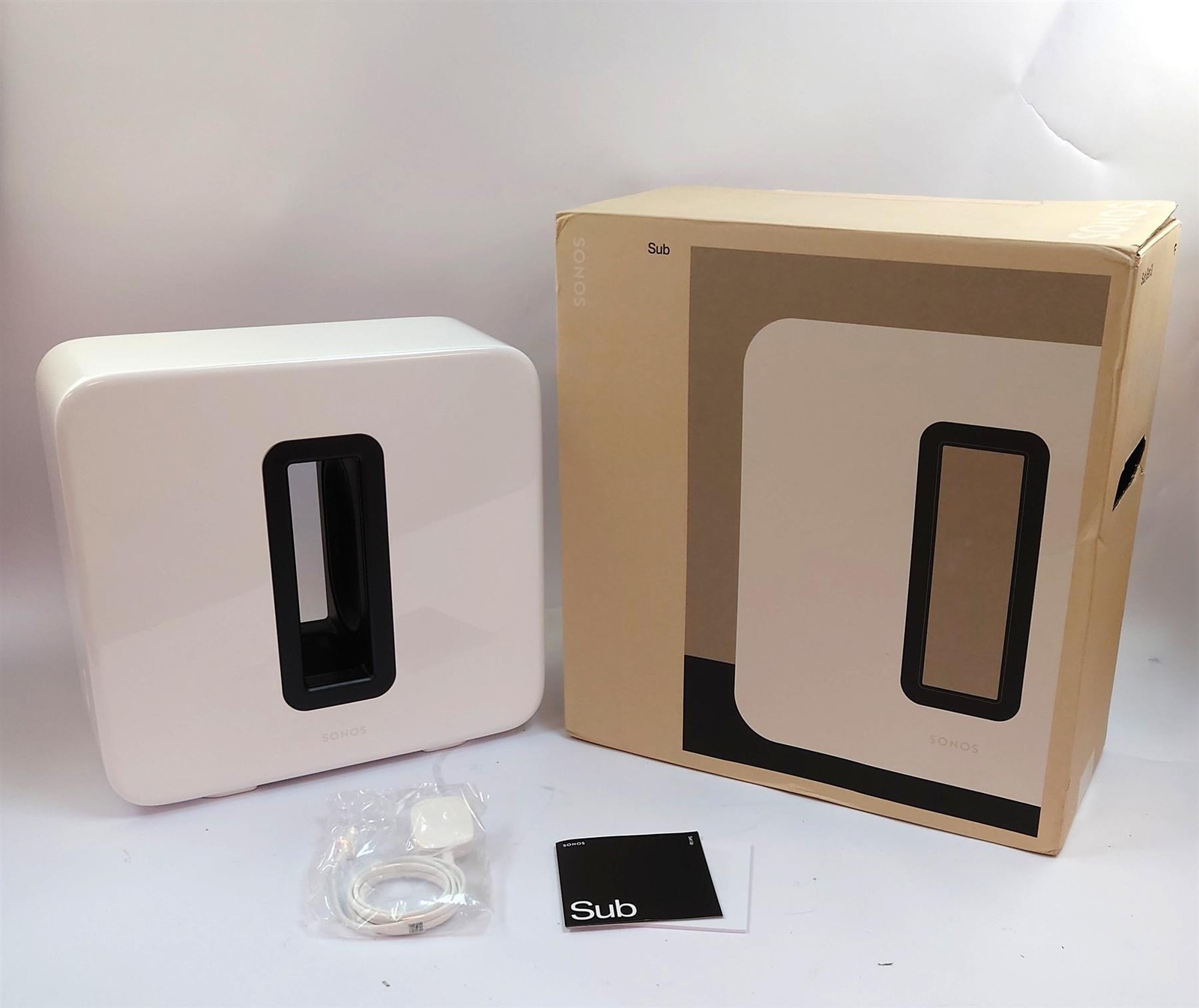 SONOS SUB Gen 3 S26 White Wireless Subwoofer Wi-Fi Dual Drivers Audio Music