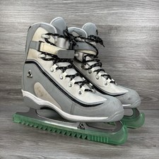 Jackson Ultima Softec Vantage Figure Ice Skates Size 9 UK Grey White With Guards