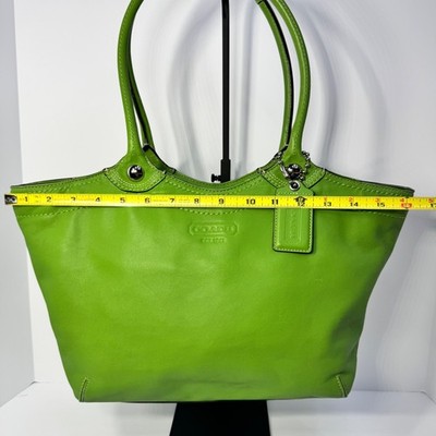 Coach Bleeker Legacy Tote Palm Green Leather Shoulder Bag #K0968