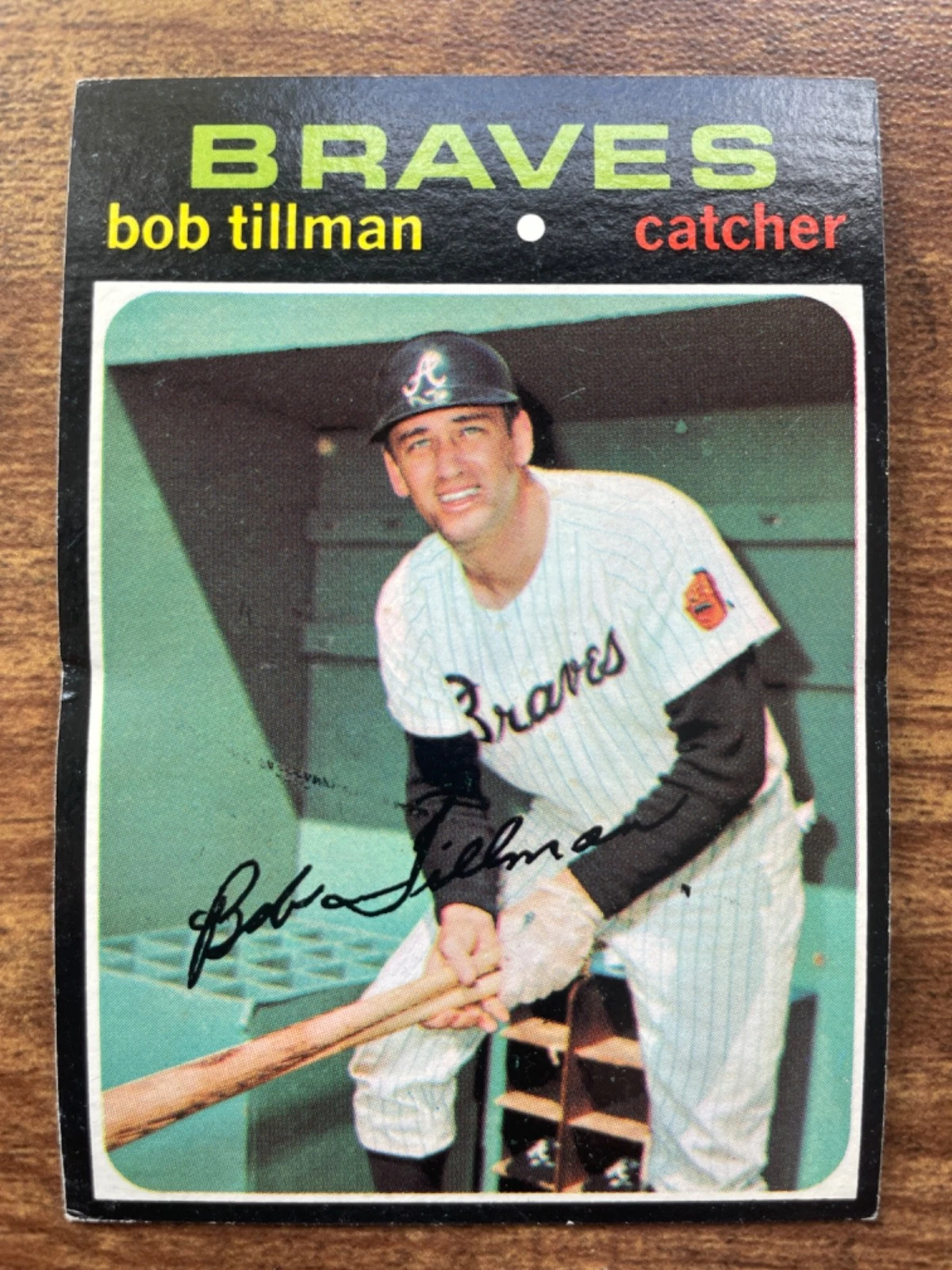 1971 Topps Baseball Card #244 Bob Tillman Atlanta Braves VG/EX