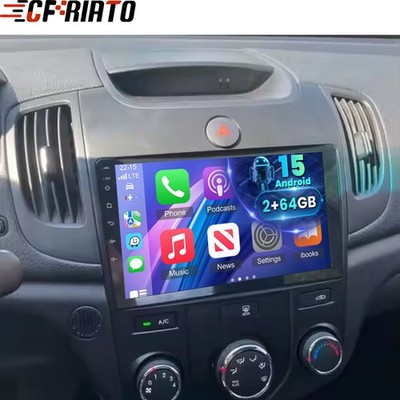 Android 15 Car Radio Stereo WiFi CarPlay 2+64GB For Kia Forte 2010-2013 GPS Navi
