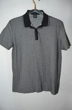 Hugo Boss Polo Shirt Men  s Size L Gray with Black Trim