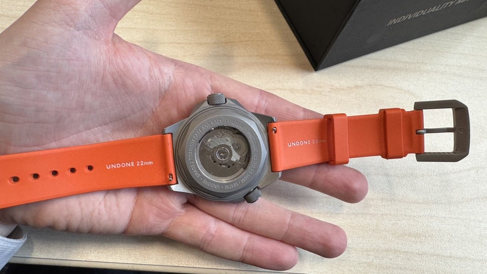 UNDONE AQUADEEP SIGNAL Automatico Titanio Silicone Nero Grigio Orologio Uomo