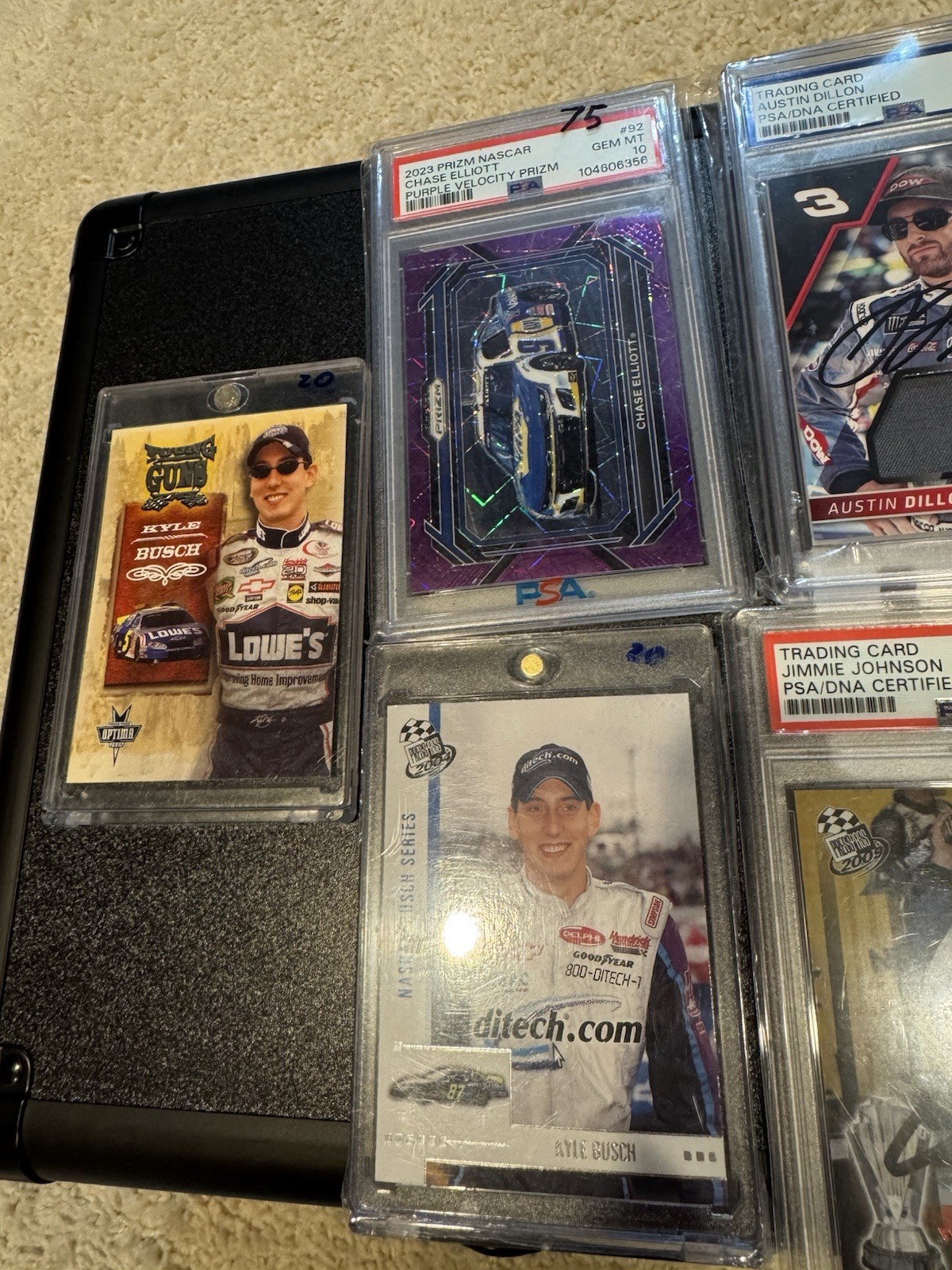 NASCAR Trading Card lot Jimmie Johnson Kyle Busch Auto Dillon Booklet PSA Racing view 3