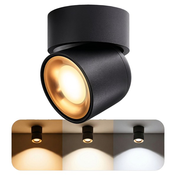 Ayona Deckenlampe Schwenkbar IP54 Led GU10 Dimmbar 6W 3 Lichtmodi Spot Strahler-image