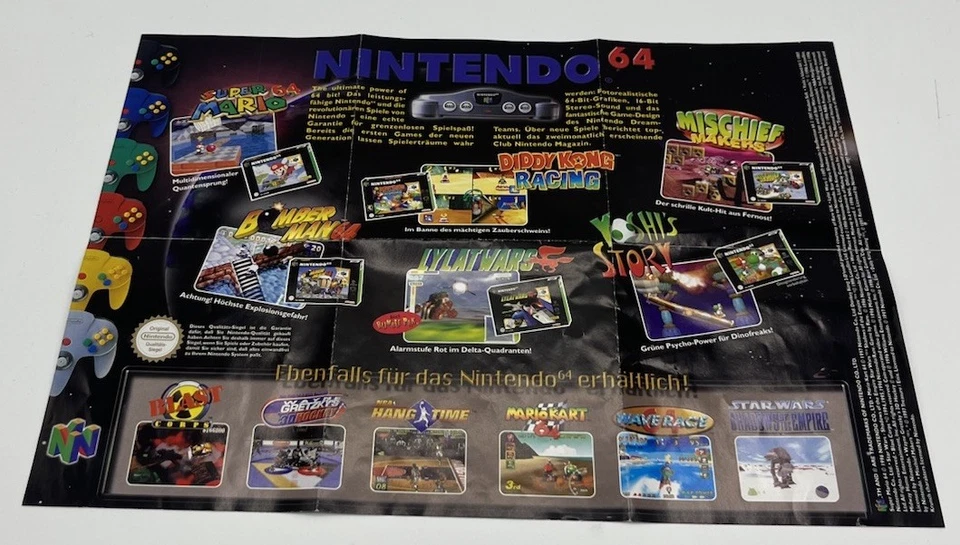 Nintendo Gameboy GB Nintendo 64 N64 Poster Werbung Flyer Beiheft Original - Bild 2 von 2