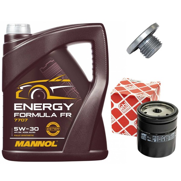 MotoröL Filter Set 5W30 5 Liter + ÖLablassschraube FüR Chevrolet Aveo Kalos 1.4-image