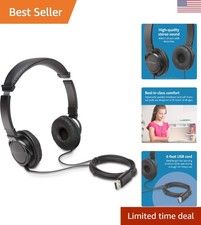 Lightweight USB-A Headphones with Safe 94dB Output - Perfect for Professionals