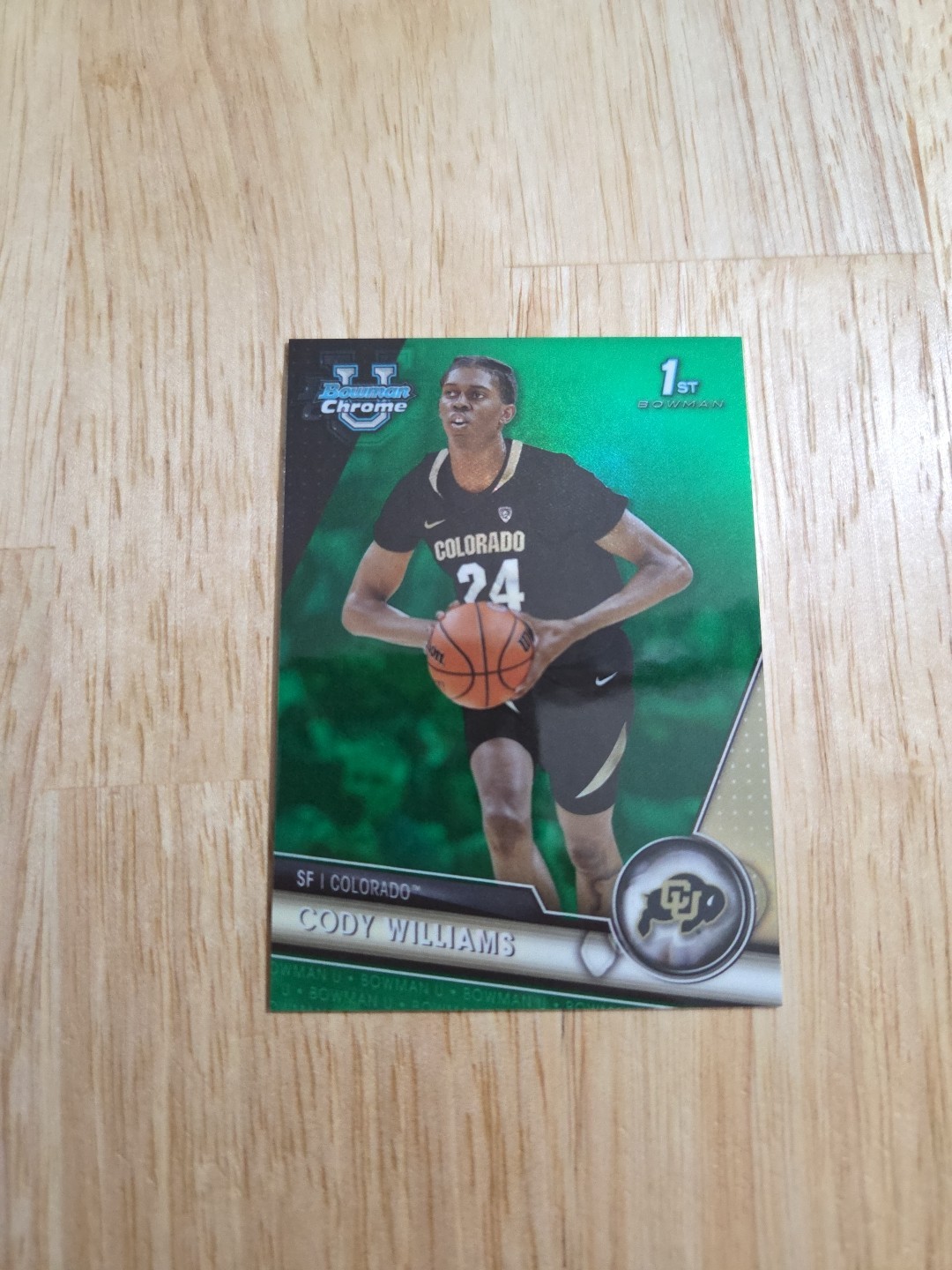 2023 Bowman University Chrome CODY WILLIAMS Green Refractor /99 1st Rookie SP