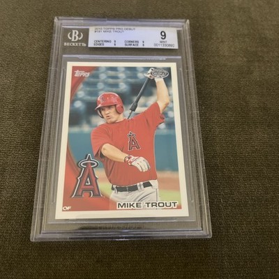 2010 Topps Pro Debut #181 Mike Trout Angels BGS 9 Quad 9