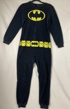 Men's Batman Fleece Union Suit Adult One Piece Costume Pajamas Pjs NO CAPE Small