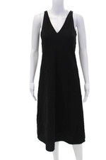 Everlane Womens V-Neck Knee Length Sleeveless Casual Dress Black Size 00
