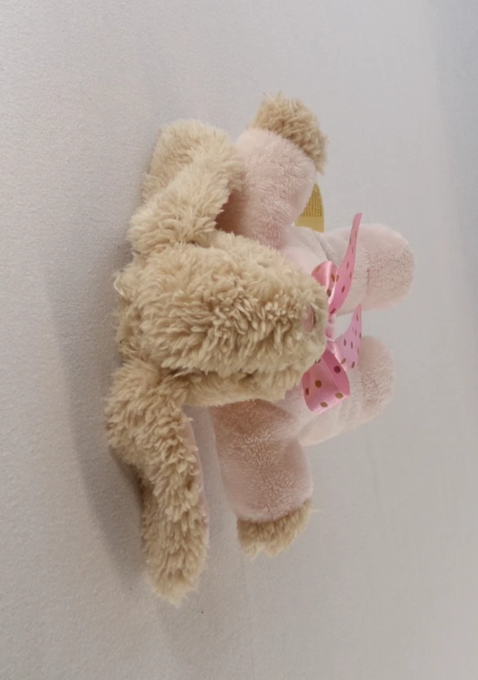 Плюшевая игрушка Dan Dee 8 дюймов My First Bunny Rabbit коричневая розовая погремушка б/у в отличном состоянии - Изображение 4 из 4