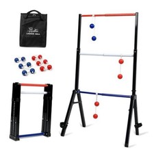 Steel Ladder Ball Game Set with 6 Bolas Assembly-Free Ladder Toss Includes Flag