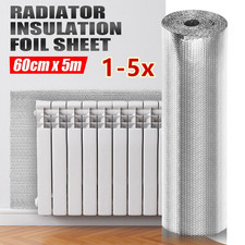 1-5x 5M Radiator Reflective Foil Energy Saving Insulation For Window Roof Wall