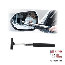 Car Rearview Mirror Wiper, Retractable Auto Glass Squeegee, Water Cleaner Black