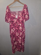 Size 26 Simply Be Long Floral Dress, Pink/multi