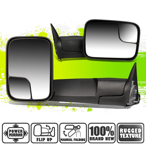 Powered Adjustment Side View Towing Mirrors for Dodge Ram 1500 2500 3500 94-97