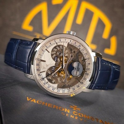 NEW VACHERON CONSTANTIN TRADITIONNELLE COMPLETE CALENDAR 41MM PLAT LE 370 B&P