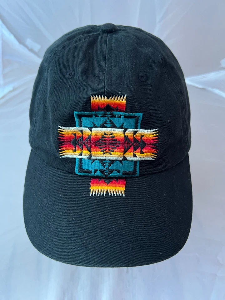 Chapéu de algodão preto bordado geométrico asteca Pendleton - Imagem 2 de 4