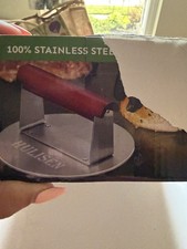 HULISEN 6.2" Stainless Steel Smashed Burger Press with Extra Wide Heat-Resistant
