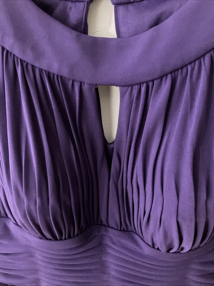 Vestido de noche largo sin mangas Signature By Sangria púrpura talla 8 Foto 2 de 4