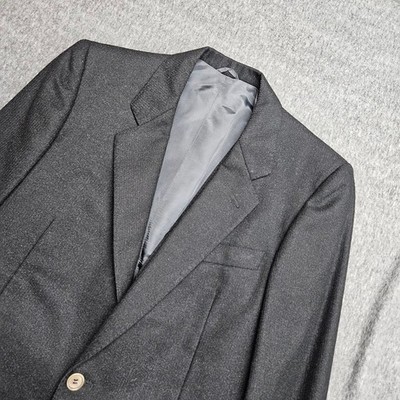 Corneliani Blazer Vest Mens 46 Charcoal Grey Wool 2 Piece Set Made in Italy
