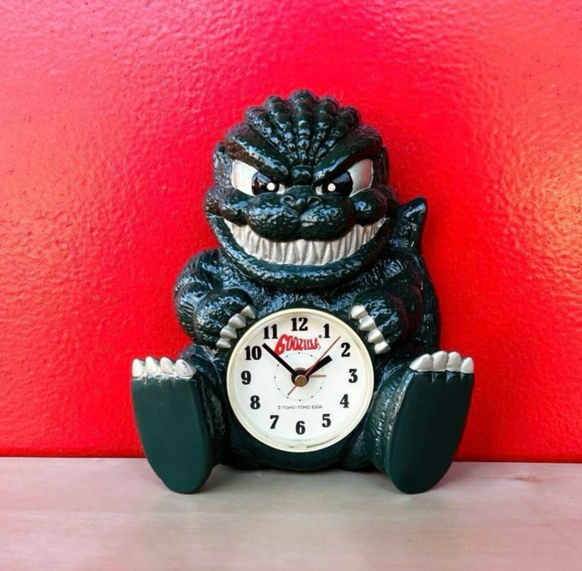 TOHO Godzilla Alarm Clock Wall Clock Vintage Rare From JAPAN 1995