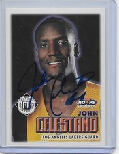 Basketball Card IP auto NBA JOHN CELESTAND 99-00 Hoops rookie Los Angeles Lakers. rookie card picture
