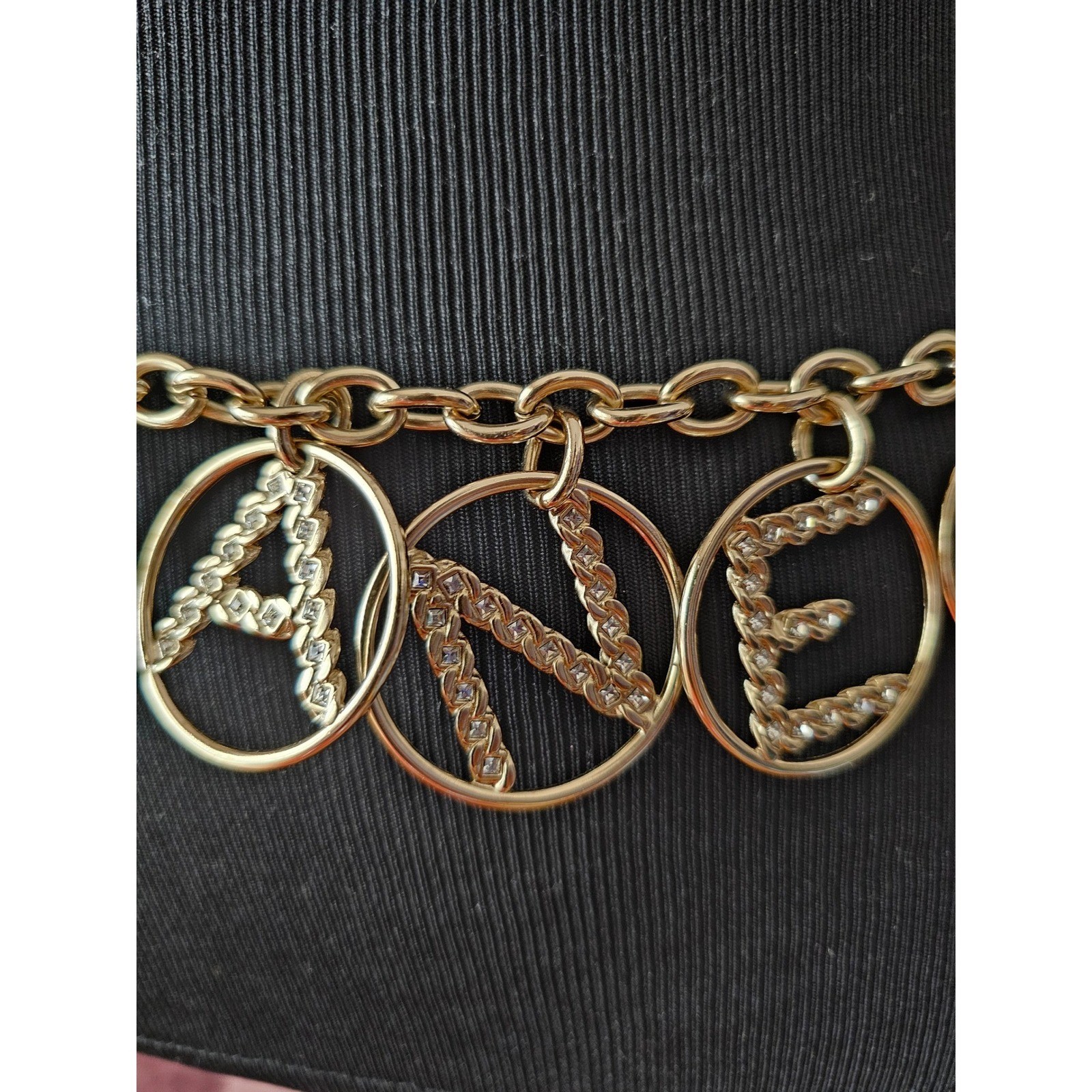 CHANEL Interlocking CC Logos Charm Rhinestone Gol… - image 8