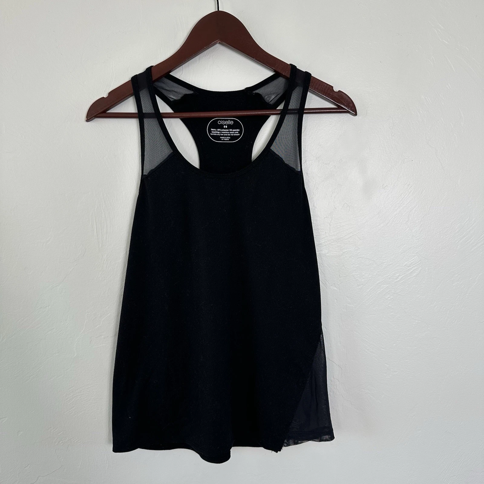 Oiselle Womens Activewear Racerback Athletic Tank Top Black Size 8