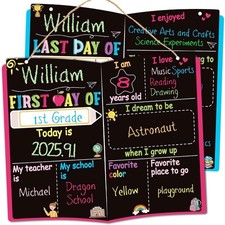 First Last Day of School Chalkboard Sign Double Sided Back to School Board for