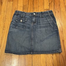 Vtg Y2K Polo Jeans Co Ralph Lauren Carolyn Denim Skirt Logo 100 Cotton Size 4