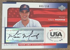 2004 USA Baseball 25-Year Anniversary Signatures Black Ink /150 Matt Morris Auto