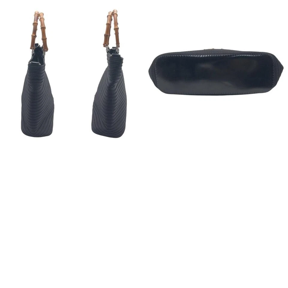 Отличное состояние GUCCI бамбука черный полиэстер 000 1998 Дамская сумка сумка с короткими ручками дамская сумка - Изображение 4 из 4