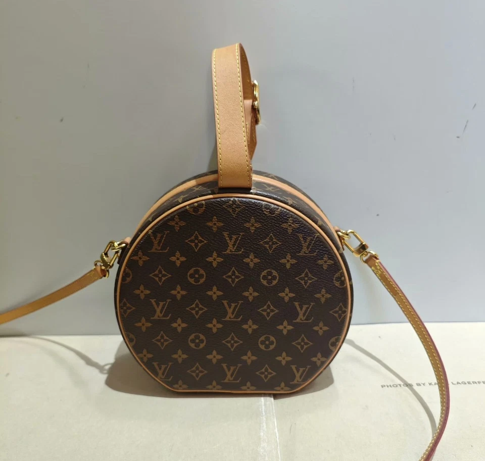 Сумка через плечо Louis Vuitton с монограммой коричневая золотистая жесткая круглая - Изображение 2 из 4