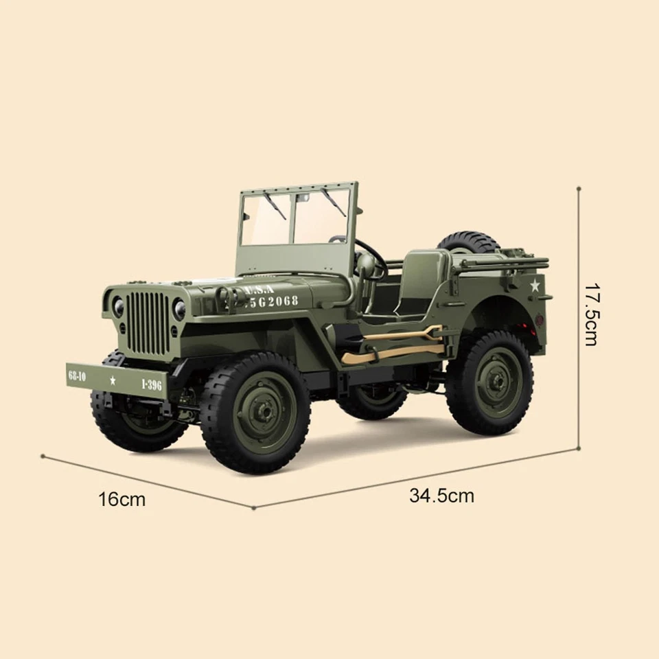 1/10 RC Off Road Vehicle C8815 4WD Rock Crawler Car Military Truck Climbing Car - Image 3 of 4