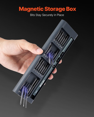 VEVOR Electric Precision Screwdriver, 48 S2 Bits, LED, Type-C, 260RPM