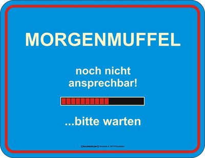 Blechschild Schild Morgenmuffel noch nicht ansprechbar ... bitte warten TOP