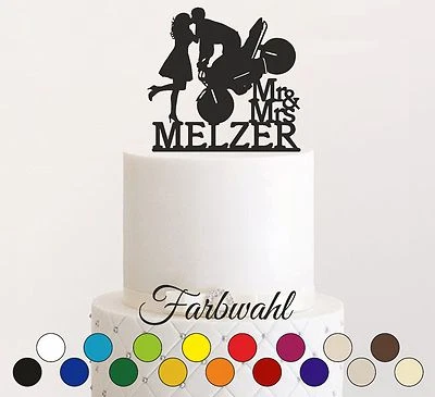 Bouchon à gâteau mariage personnalisé cake topper verre acrylique figurine prénom au choix