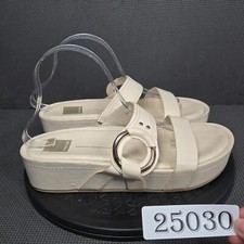 Dolce Vita Cicily Wedge Sandals Womens Sz 9.5 Ivory Platform Slip On Slides