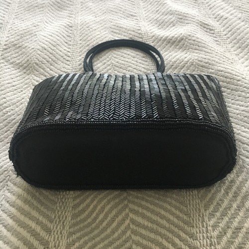 Black Fully Beaded Clutch Evening Handbag Herringbone Design Ermo NEW Vintage - 第 4/10 張圖片
